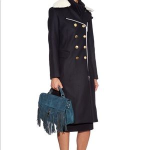 Rag & Bone
Women's Blue Sullivan Contrast Shearling Collar Coat